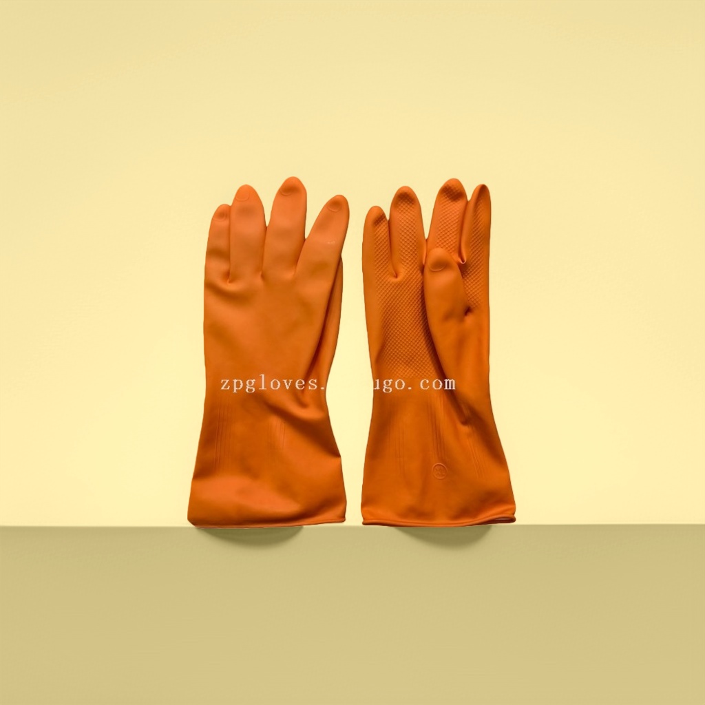 The thickened orange industrial latex rubber gloves are anti-slip, wear-resistant and acid and alkali resistant Application Scenario
