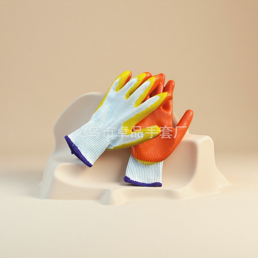 Two-color impregnated anti-slip and wear-resistant labor protection gloves, thickened palm protection industrial gloves, labor protection gloves Application Scenario