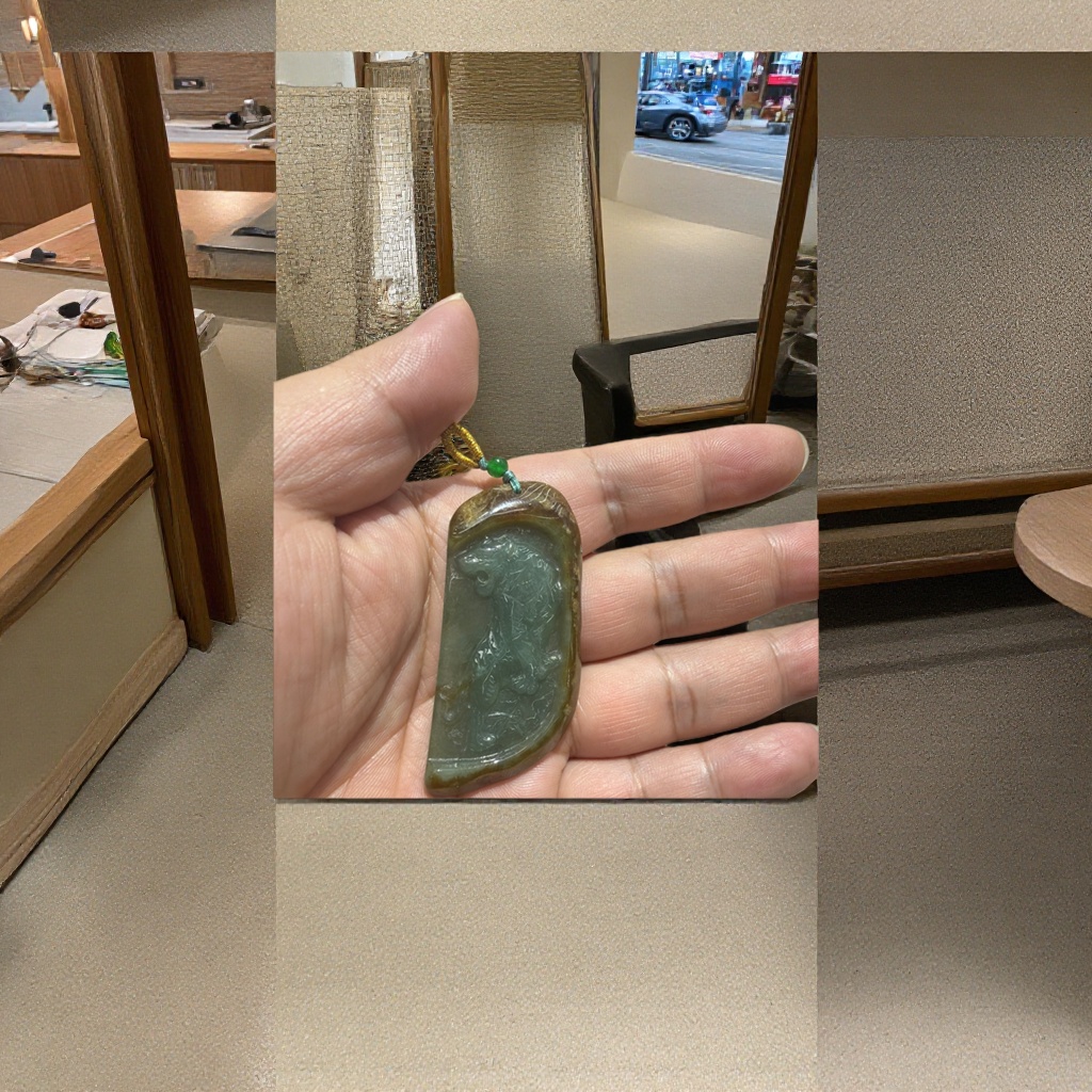 Jade carved pendant, A natural A-grade product, is a versatile and fashionable accessory for both men and women details Picture
