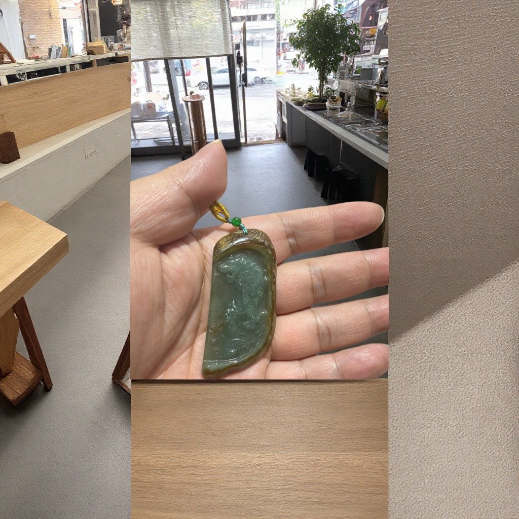 Jade carved pendant, A natural A-grade product, is a versatile and fashionable accessory for both men and women