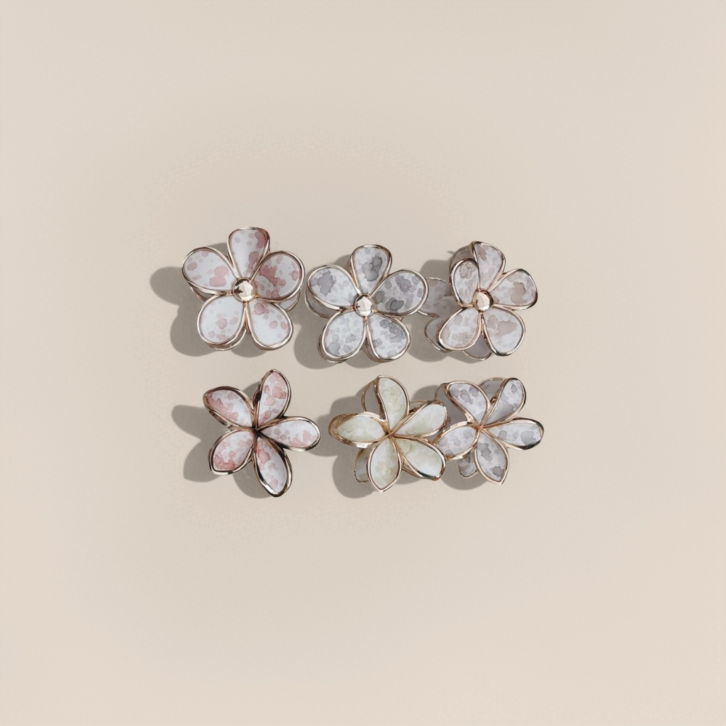 Patrón de flores de metal ornamentos de flores moda ligera accesorios de oído de lujo collar set Specification image