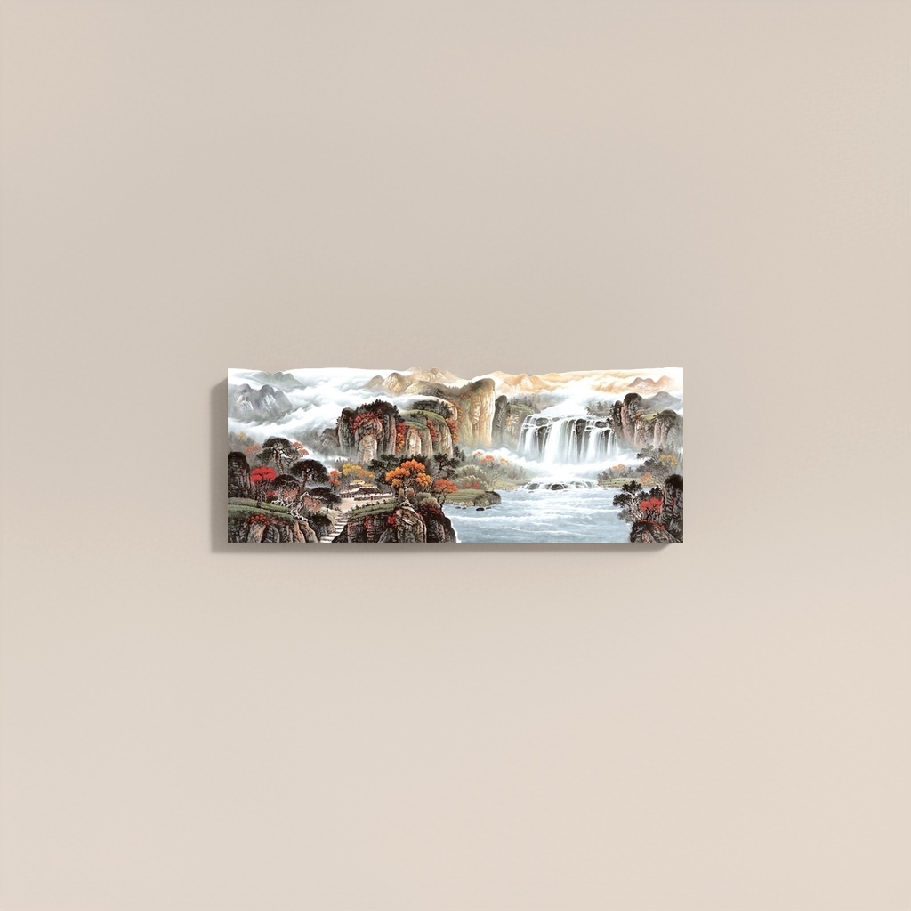 山水画装饰画客厅挂画新中式国风山水壁画现代简约卧室软装