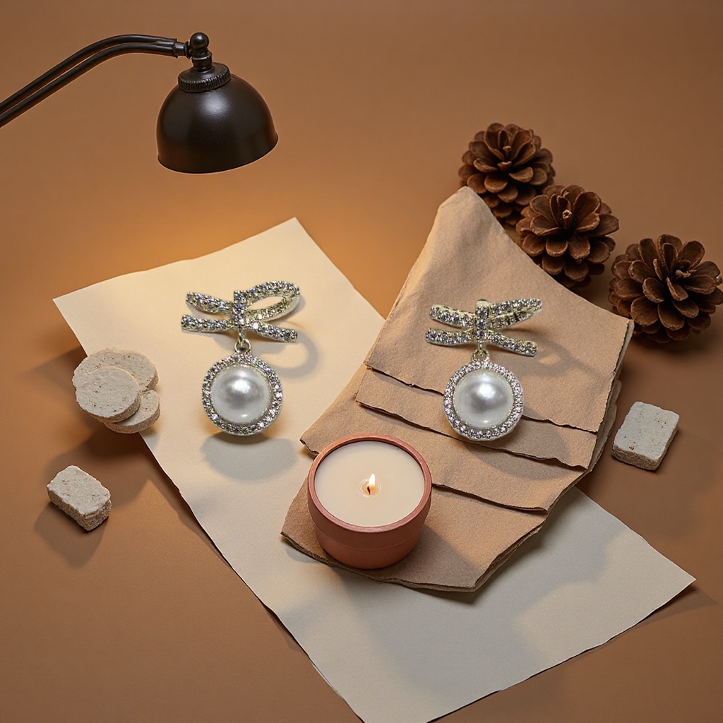 Pearl bow stud earrings, a light luxury and elegant style, are versatile earrings for women Application Scenario