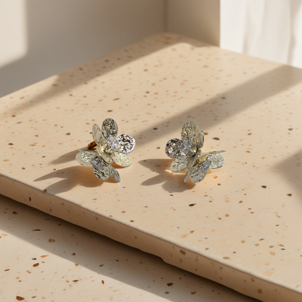A pair of fashionable and simple earrings and light luxury alloy stud earrings for women Specification image