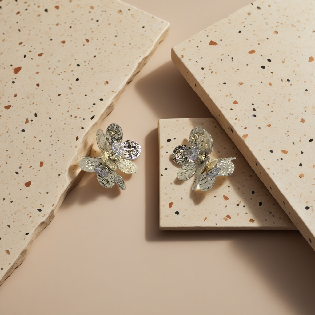 A pair of fashionable and simple earrings and light luxury alloy stud earrings for women