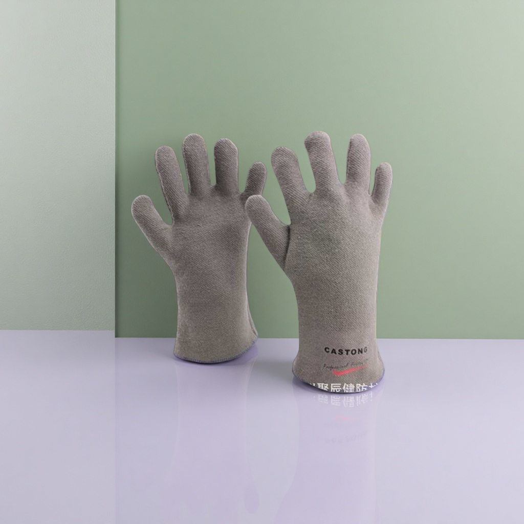 Grey gloves, warm, anti-slip, thickened knitted gloves