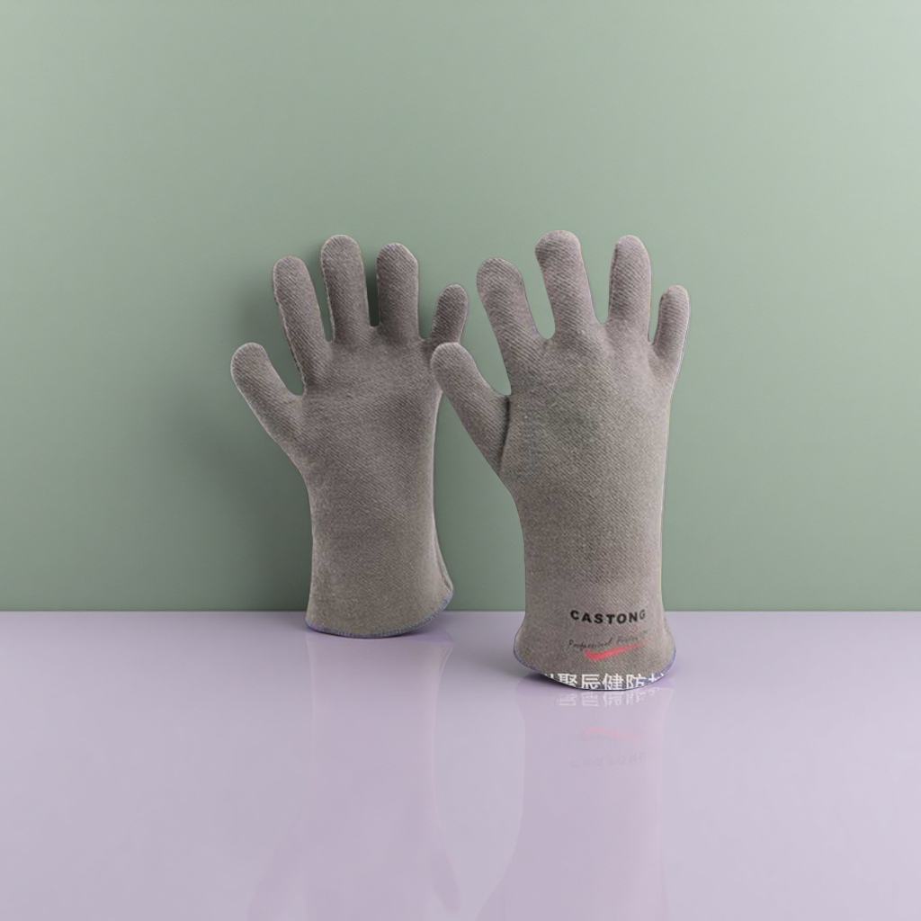 Grey gloves, warm, anti-slip, thickened knitted gloves Specification image