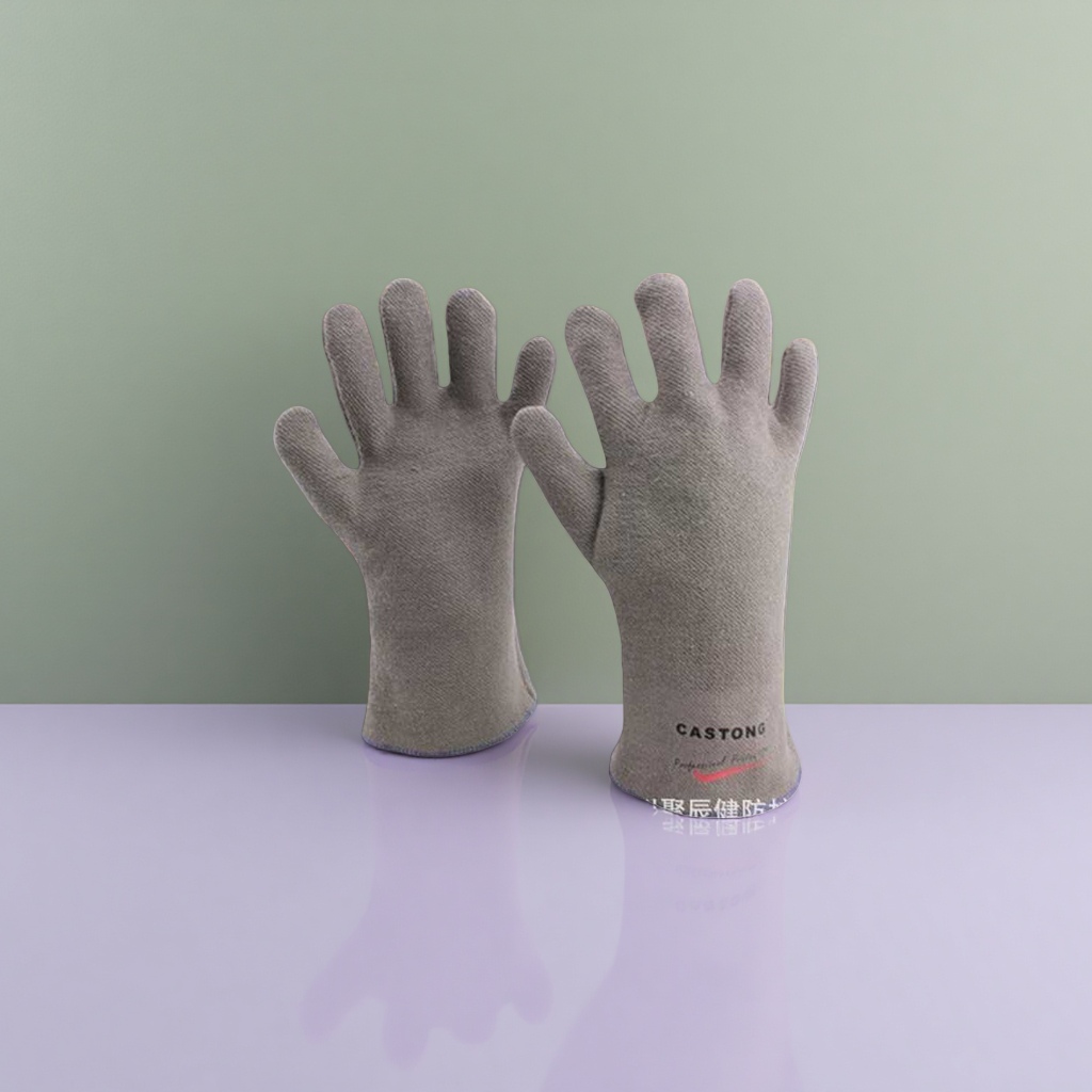 Grey gloves, warm, anti-slip, thickened knitted gloves details Picture
