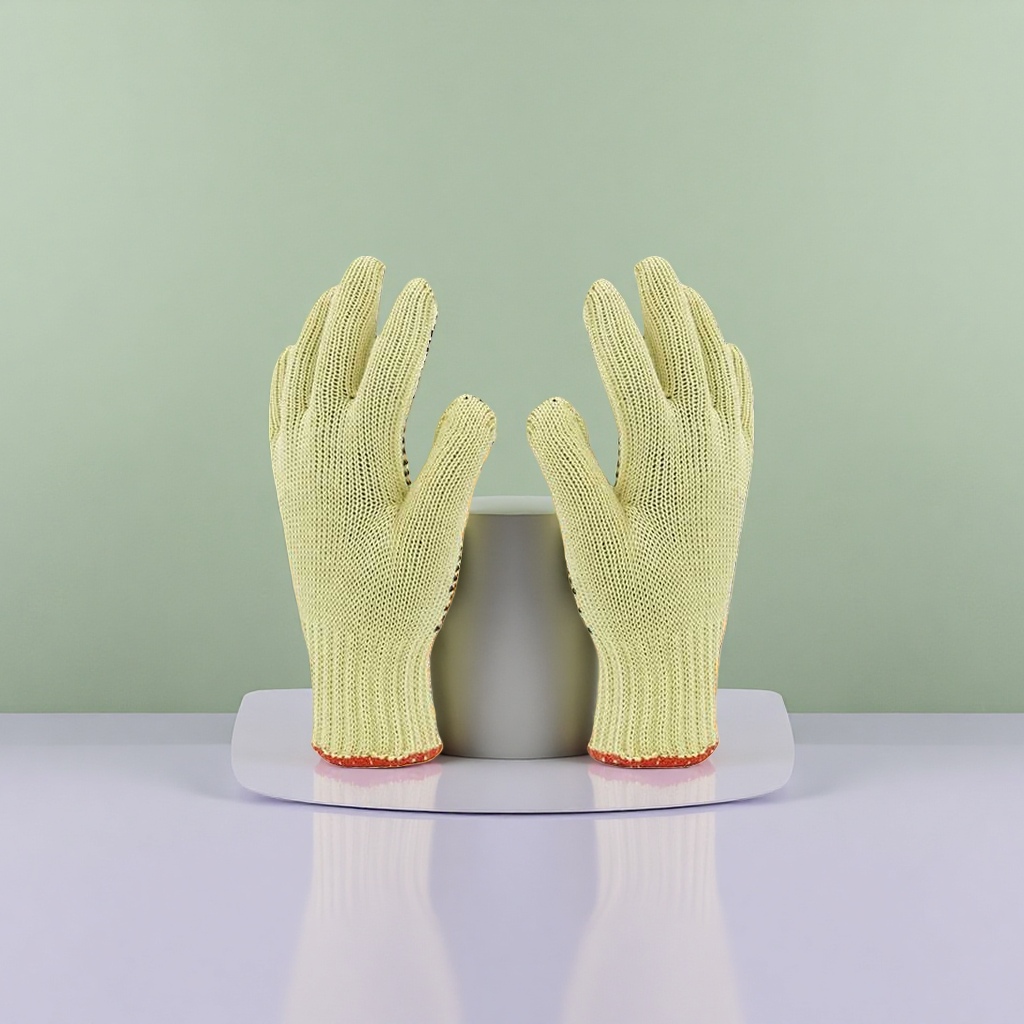 Heat-resistant palm surface bead gloves, thickened heat-insulating kitchen baking gloves Specification image