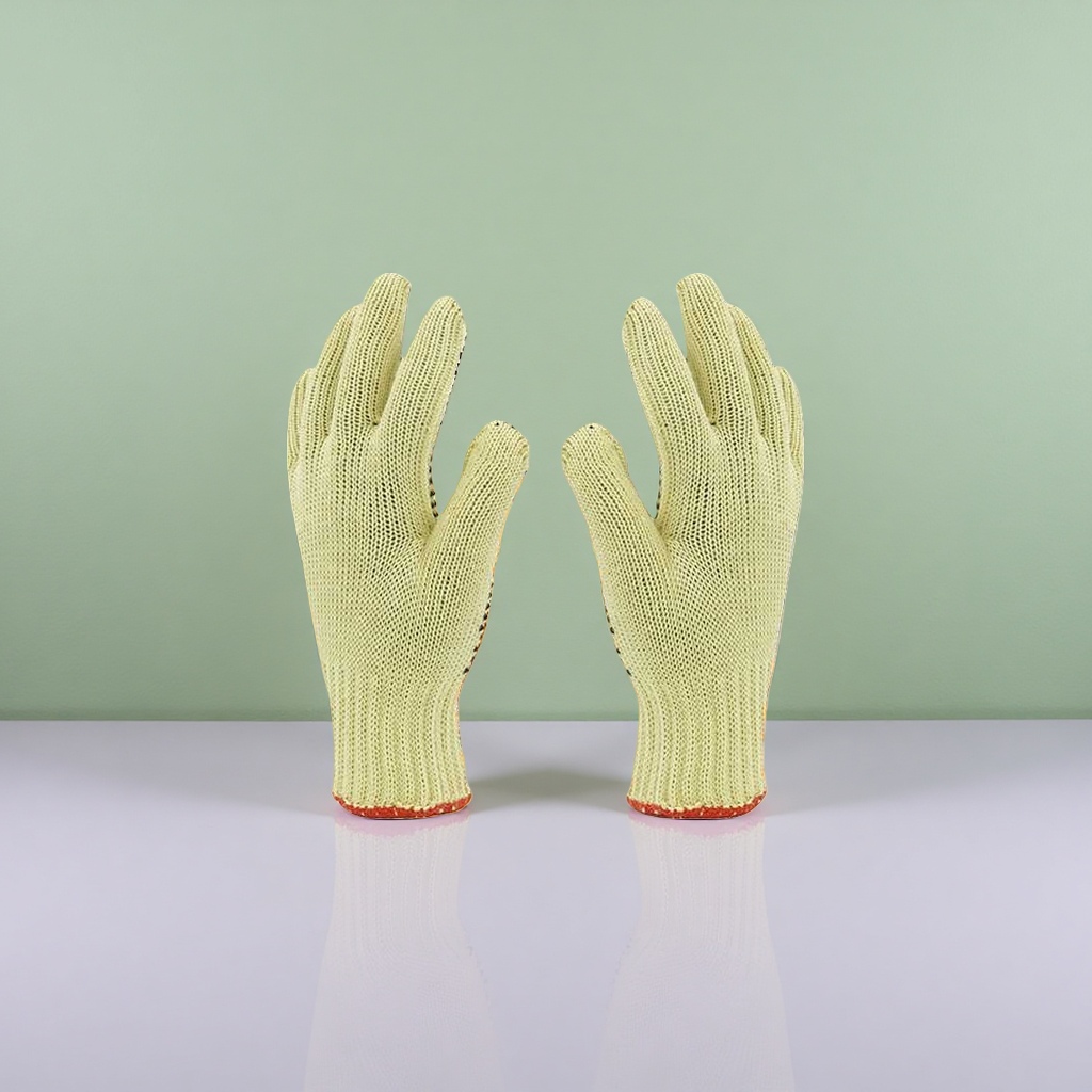 Heat-resistant palm surface bead gloves, thickened heat-insulating kitchen baking gloves details Picture