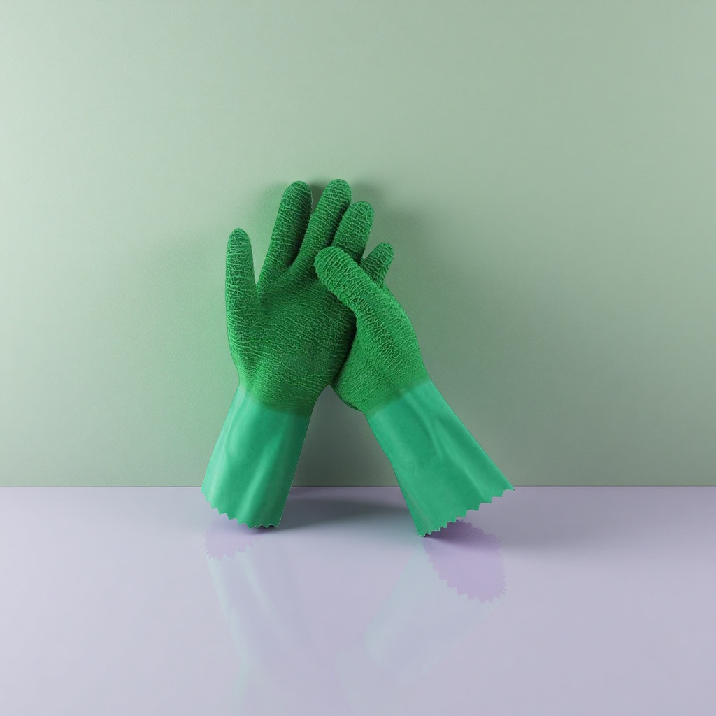 The green protective gloves are thickened, anti-slip and wear-resistant for labor protection operations details Picture