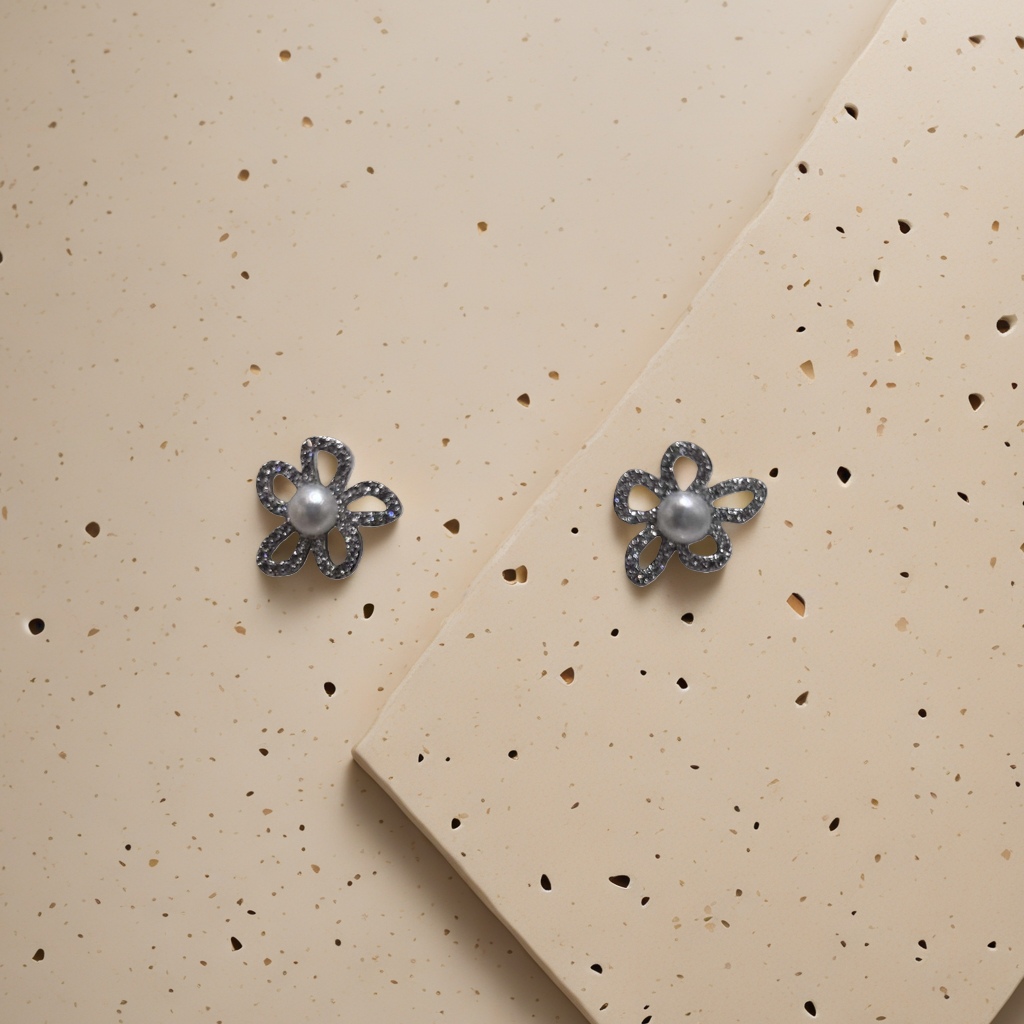 Flower-shaped ear studs are fashionable and simple earrings that are versatile for ladies Specification image