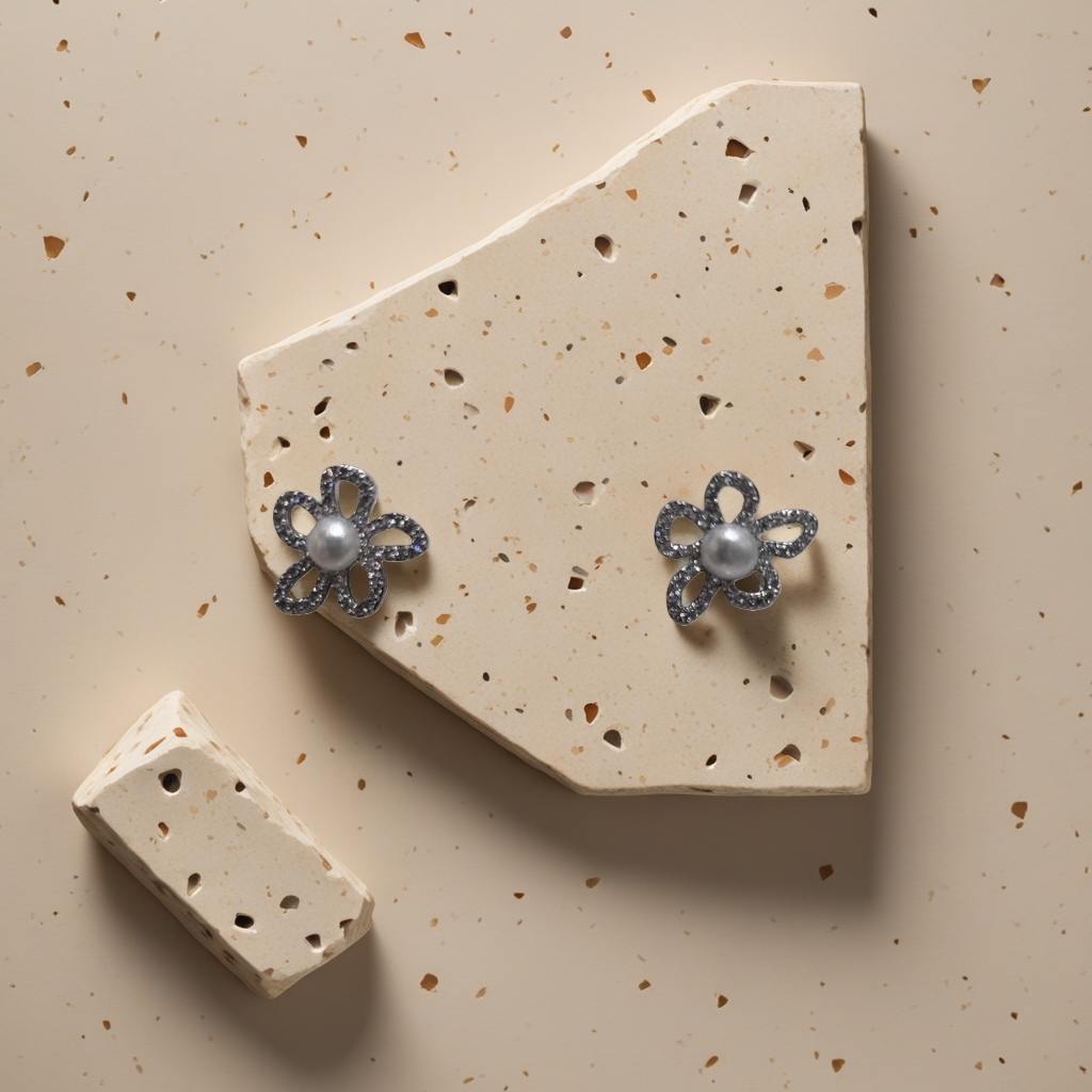 Flower-shaped ear studs are fashionable and simple earrings that are versatile for ladies