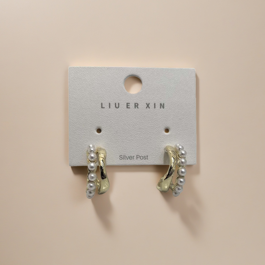 Pearl earrings for women, fashionable and simple earrings, 18K gold plating, anti-allergy Specification image