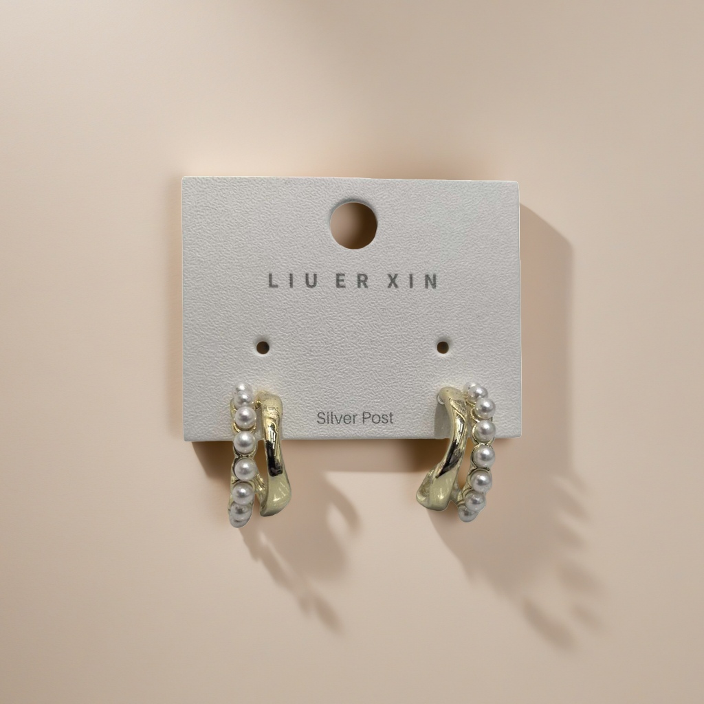 Pearl earrings for women, fashionable and simple earrings, 18K gold plating, anti-allergy