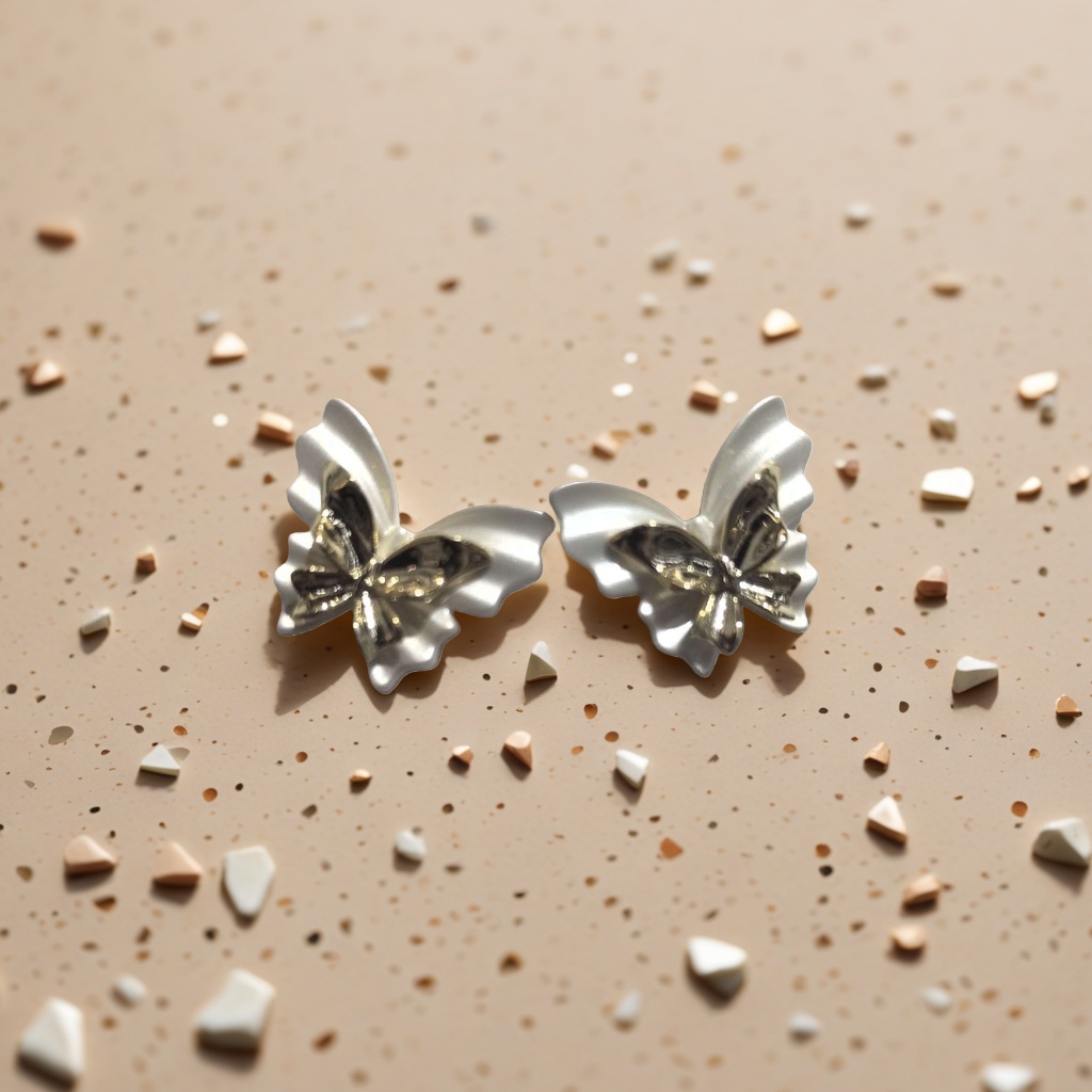 Butterfly-shaped stud earrings are fashionable and light luxury alloy earrings that are versatile for women's daily wear
