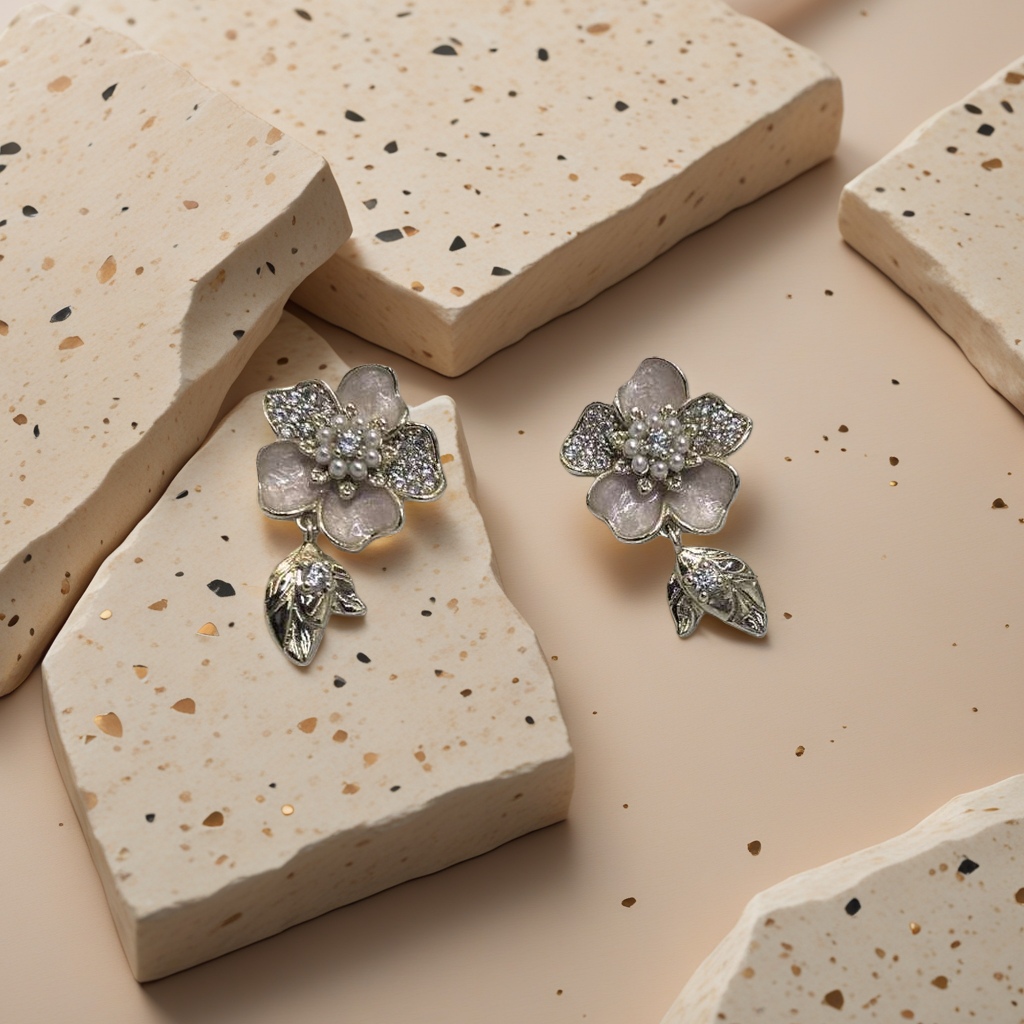 Flower earrings are fashionable and simple earrings that are versatile for women Application Scenario
