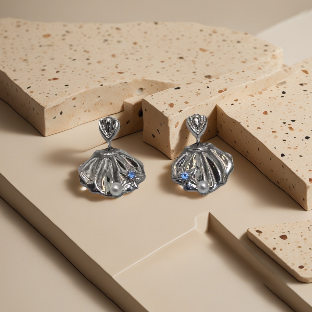 Shell-shaped earrings, fashionable and simple design earrings, light luxury alloy earrings Application Scenario
