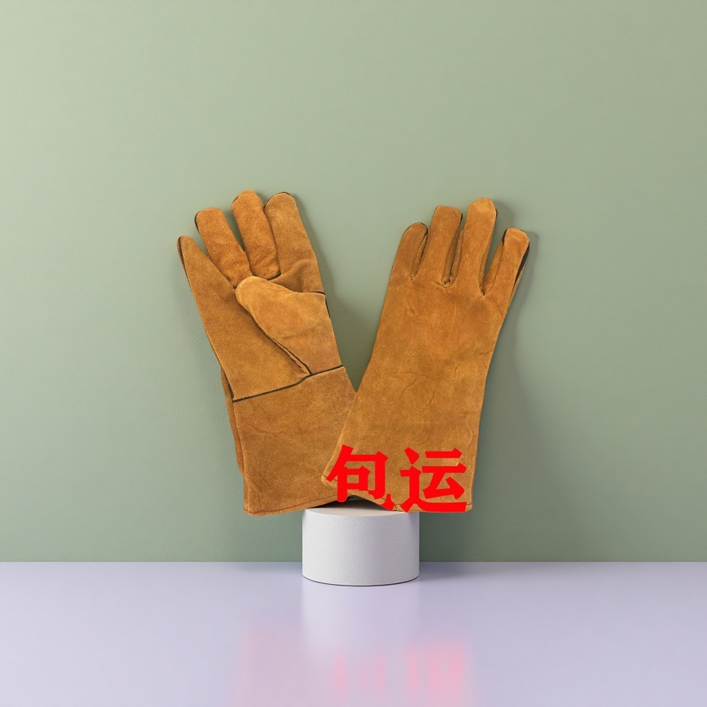 Brown leather gloves for both men and women, anti-slip, warm and thickened for autumn and winter