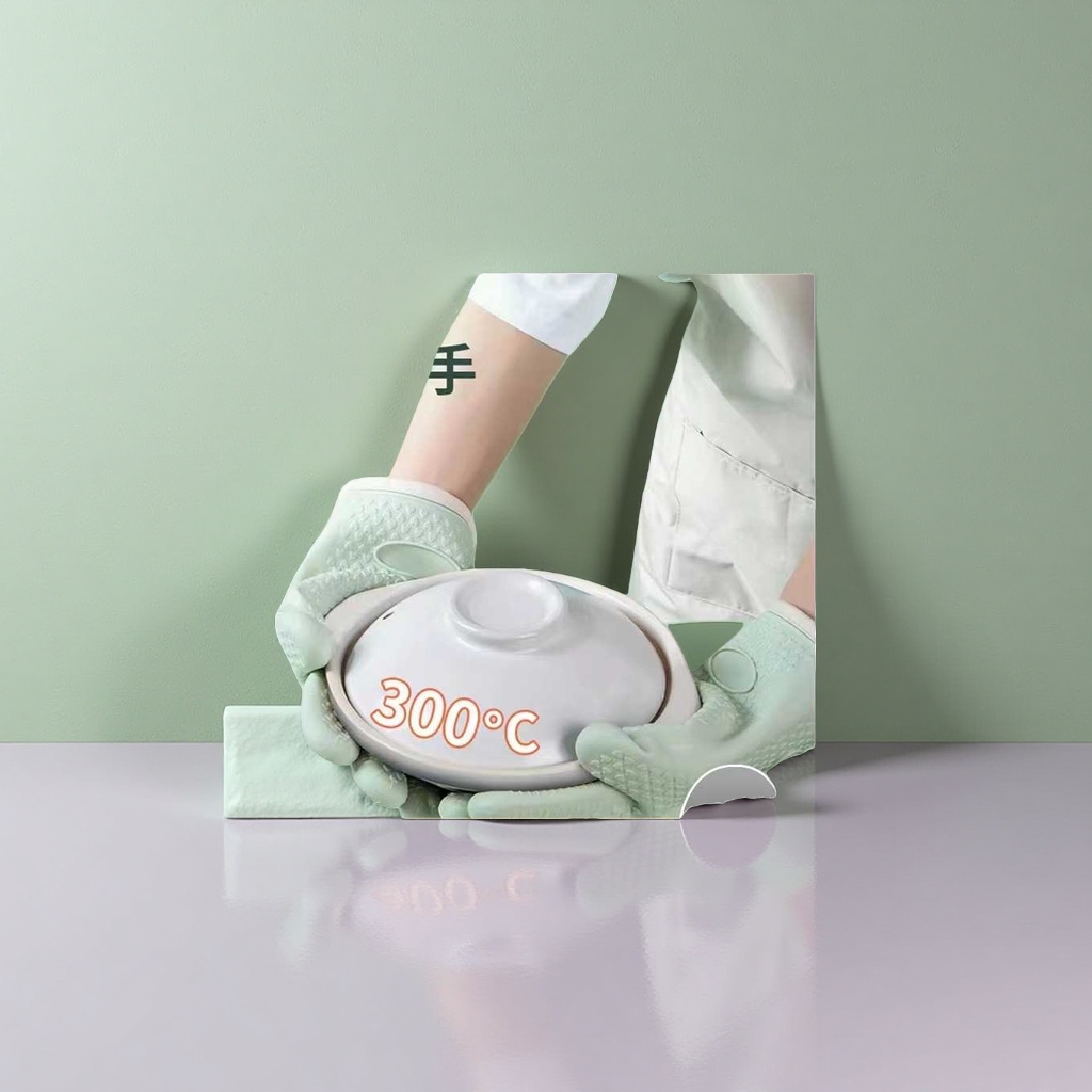 Thickened and cotton-padded baking special gloves, universal kitchen heat-resistant and heat-insulating gloves Specification image
