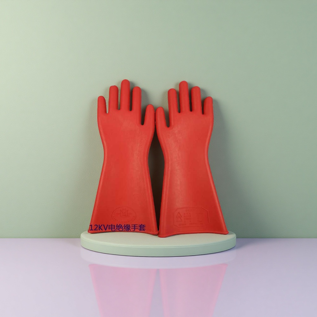 Red insulating gloves details Picture