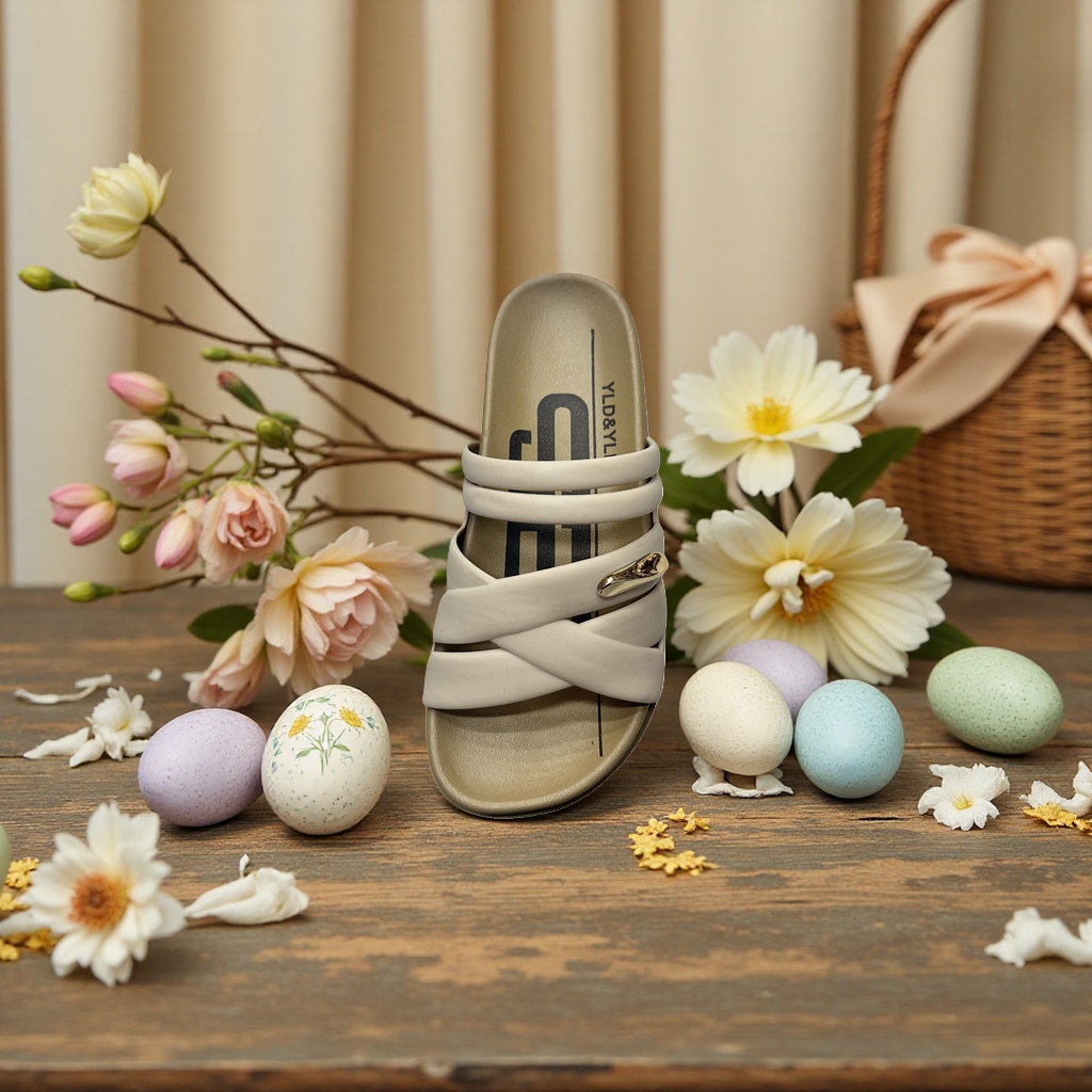 Beige sandals are breathable and comfortable flat casual shoes for women in summer Application Scenario