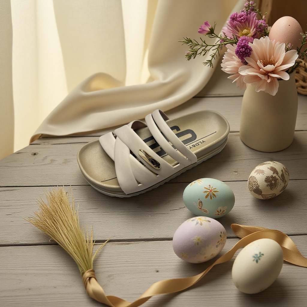 Beige sandals are breathable and comfortable flat casual shoes for women in summer details Picture