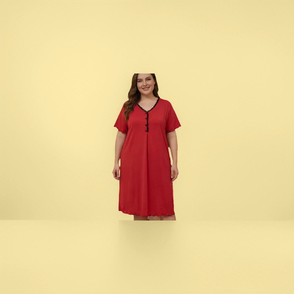 红色连衣裙女夏季修身显瘦气质优雅睡衣家居服