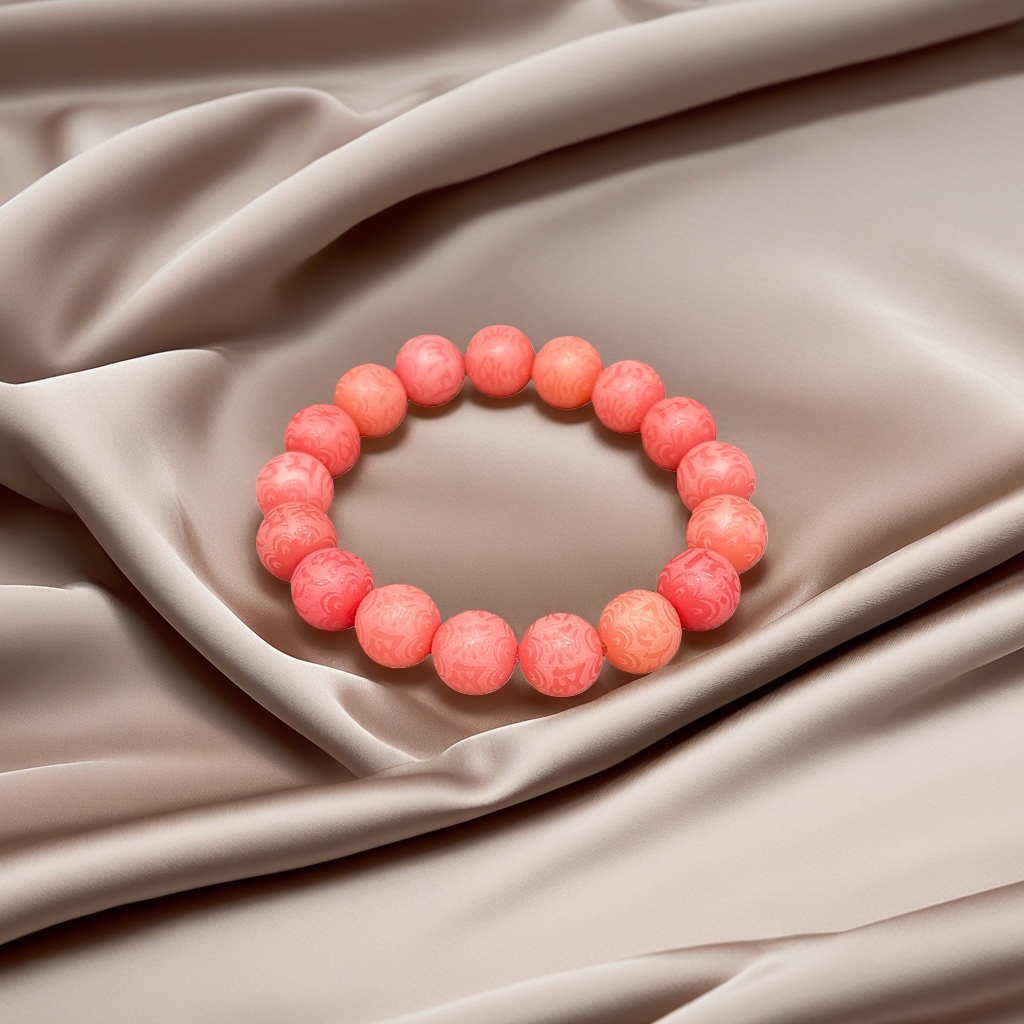 A fashionable and simple women's accessory with red engraved beads details Picture