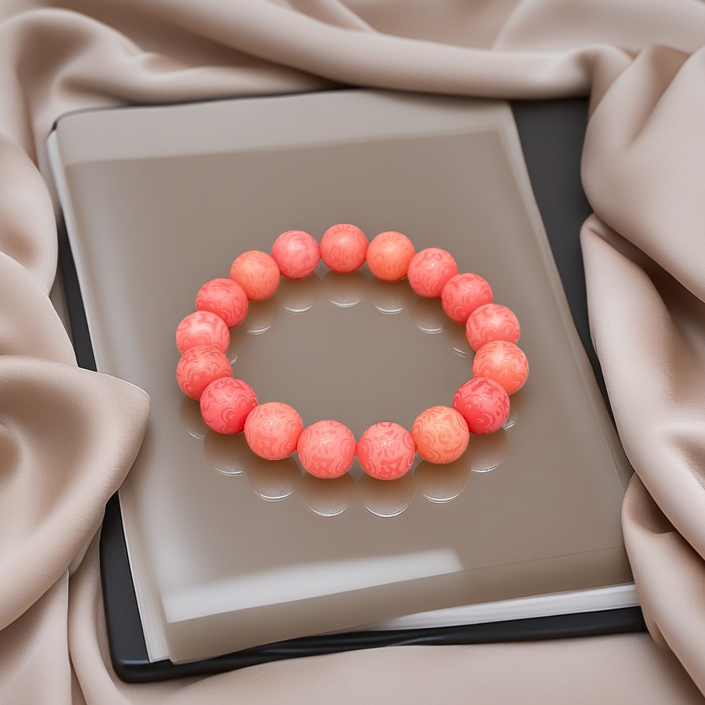 A fashionable and simple women's accessory with red engraved beads