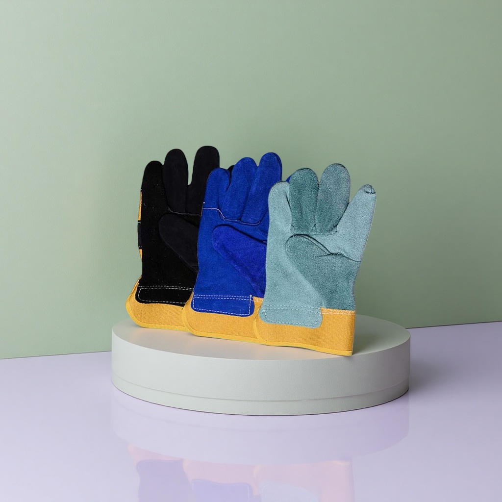 Guantes de soldador de piel de vaca de dos capas guantes protectores universales tipo 1 par