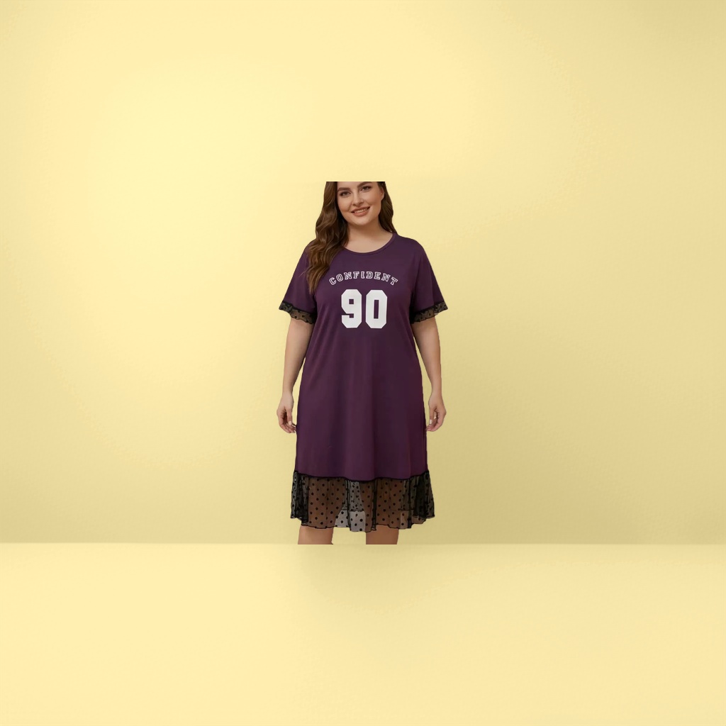 紫色连衣裙女夏季新款家居服大码