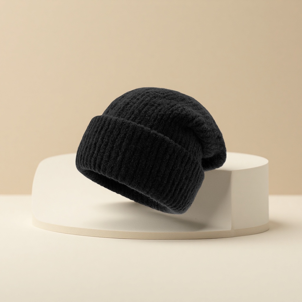 Sombreros de punto negros sombreros calientes sombreros para mujeres otoño invierno versátil sombreros casuales