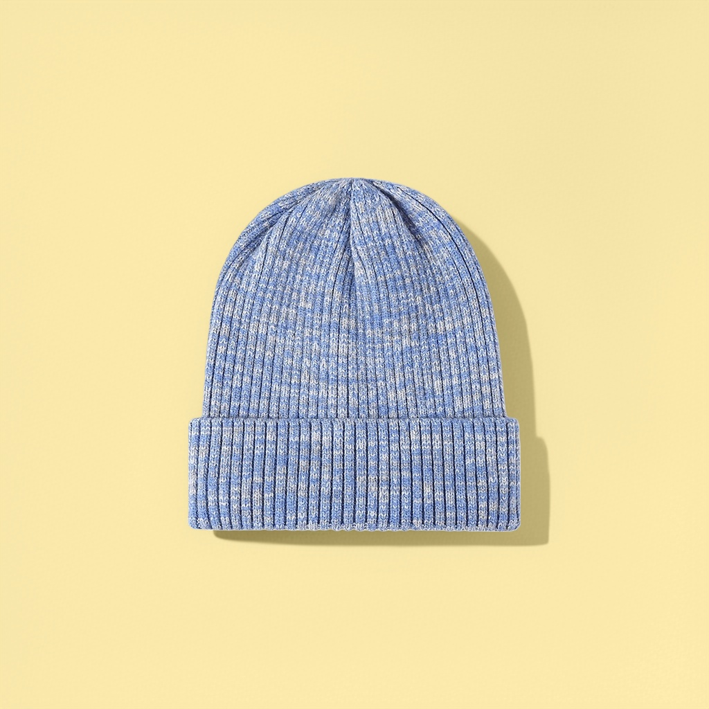 Sombrero de punto azul gorra térmica gorra invierno versátil sombrero casual details Picture