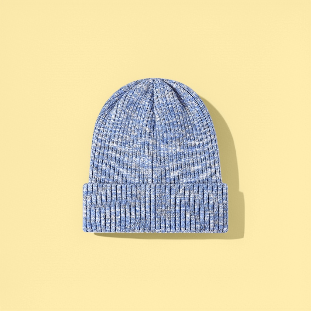 Sombrero de punto azul gorra térmica gorra invierno versátil sombrero casual