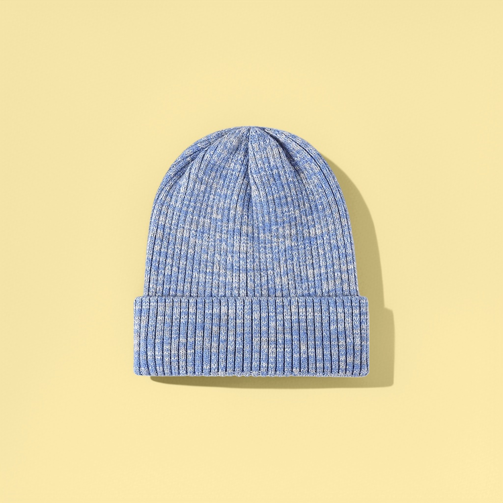 Sombrero de punto azul gorra térmica gorra invierno versátil sombrero casual Specification image