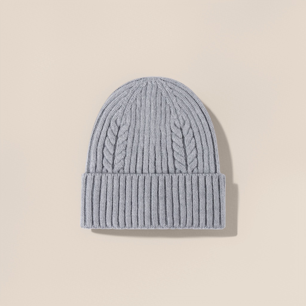 Grey knitted cap, warm woolen cap, unisex, versatile and casual cap for autumn and winter Application Scenario
