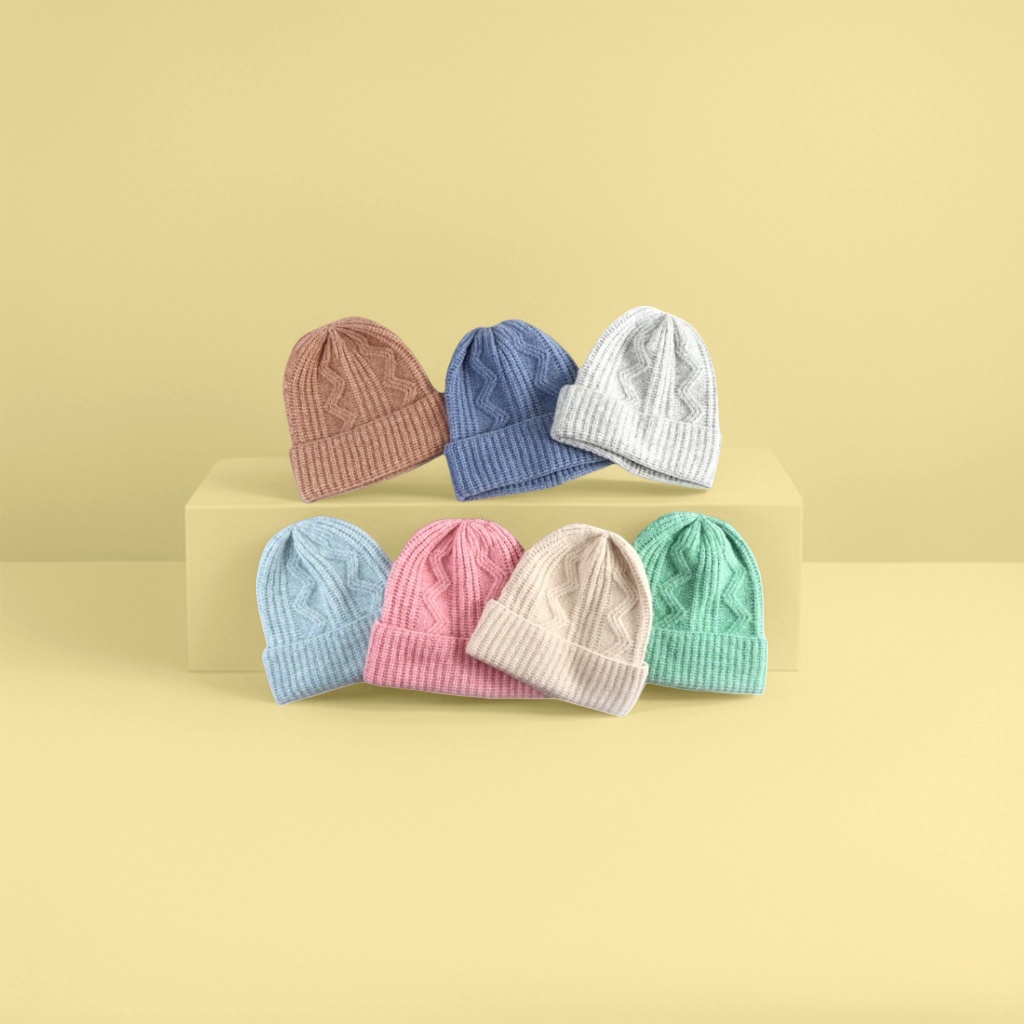 This knitted cap is made of pure cotton blend, which is slimming, flattering to the face and small in size. It is perfect for daily commuting Specification image