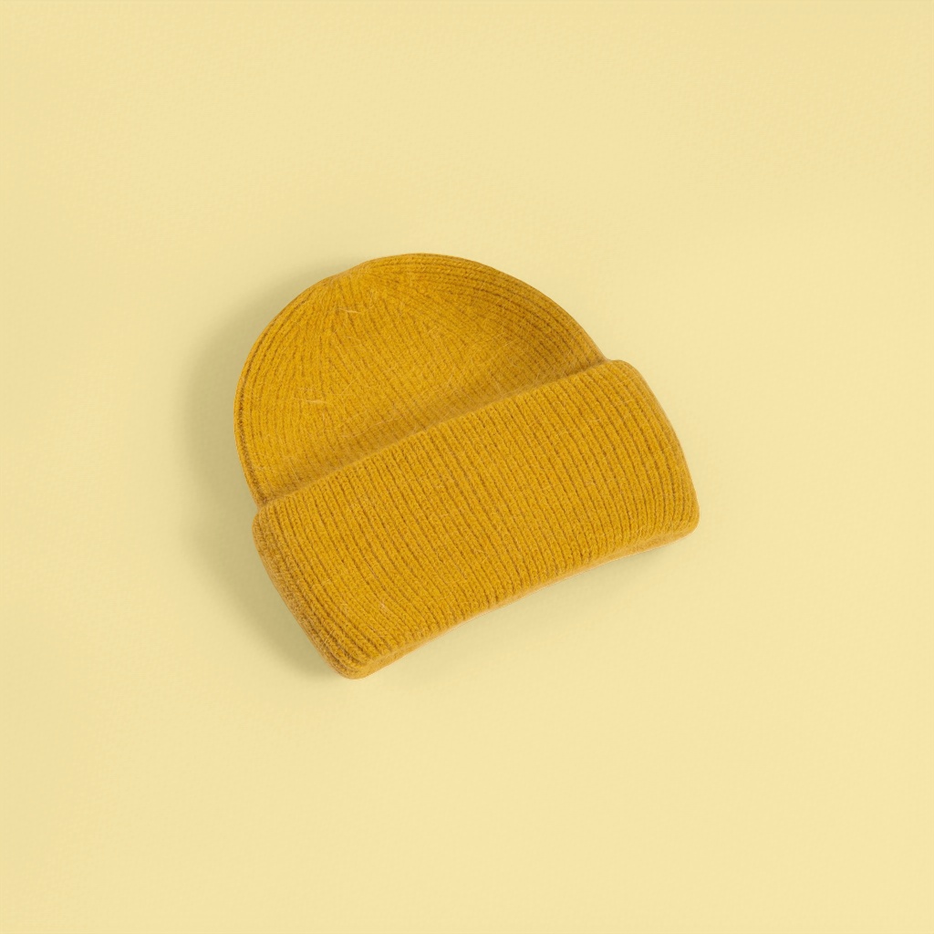 Yellow knitted cap, warm woolen cap, Korean-style casual and versatile hat for women in autumn and winter Specification image