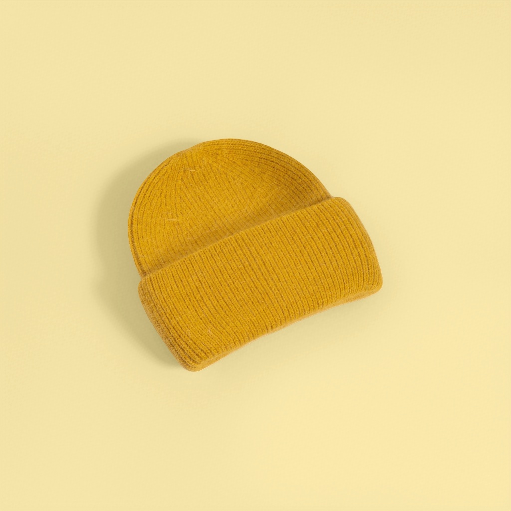Yellow knitted cap, warm woolen cap, Korean-style casual and versatile hat for women in autumn and winter details Picture