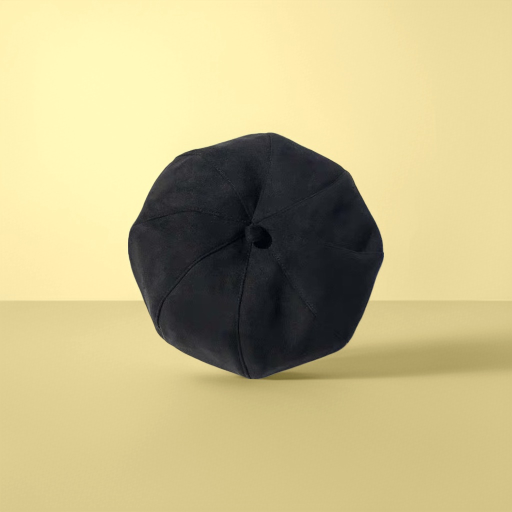 A black beret is a fashionable and versatile soft tweed hat for women in autumn and winter details Picture