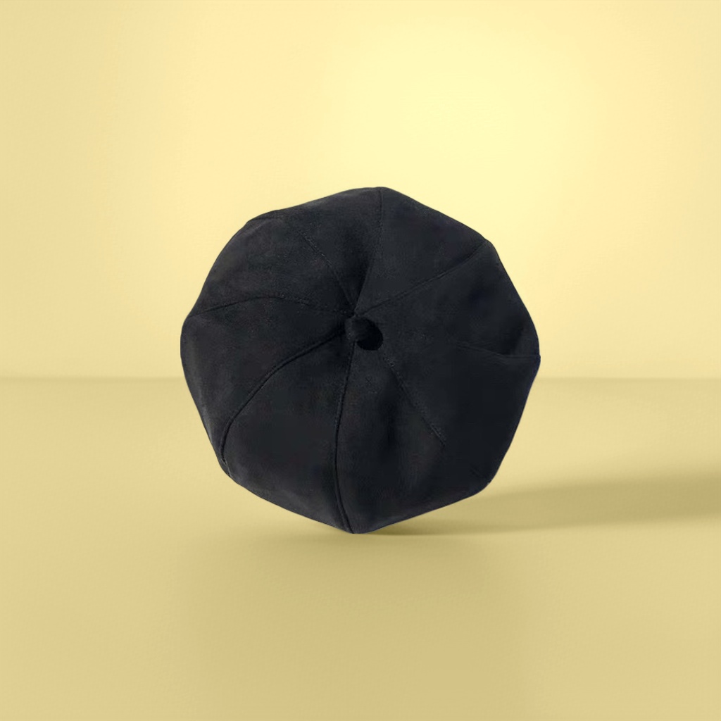 A black beret is a fashionable and versatile soft tweed hat for women in autumn and winter Specification image