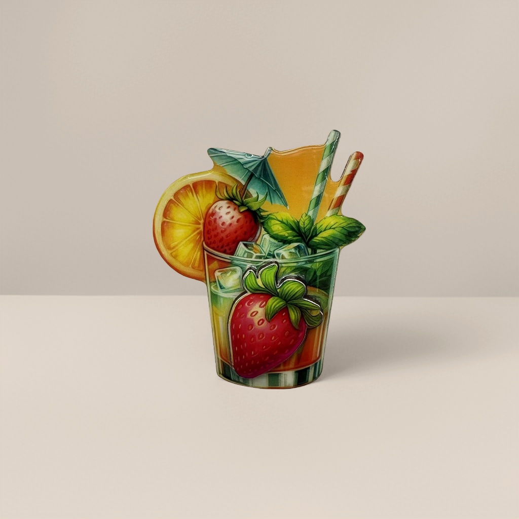 Creative fridge magnets with fruit cocktail patterns and home decoration items Specification image