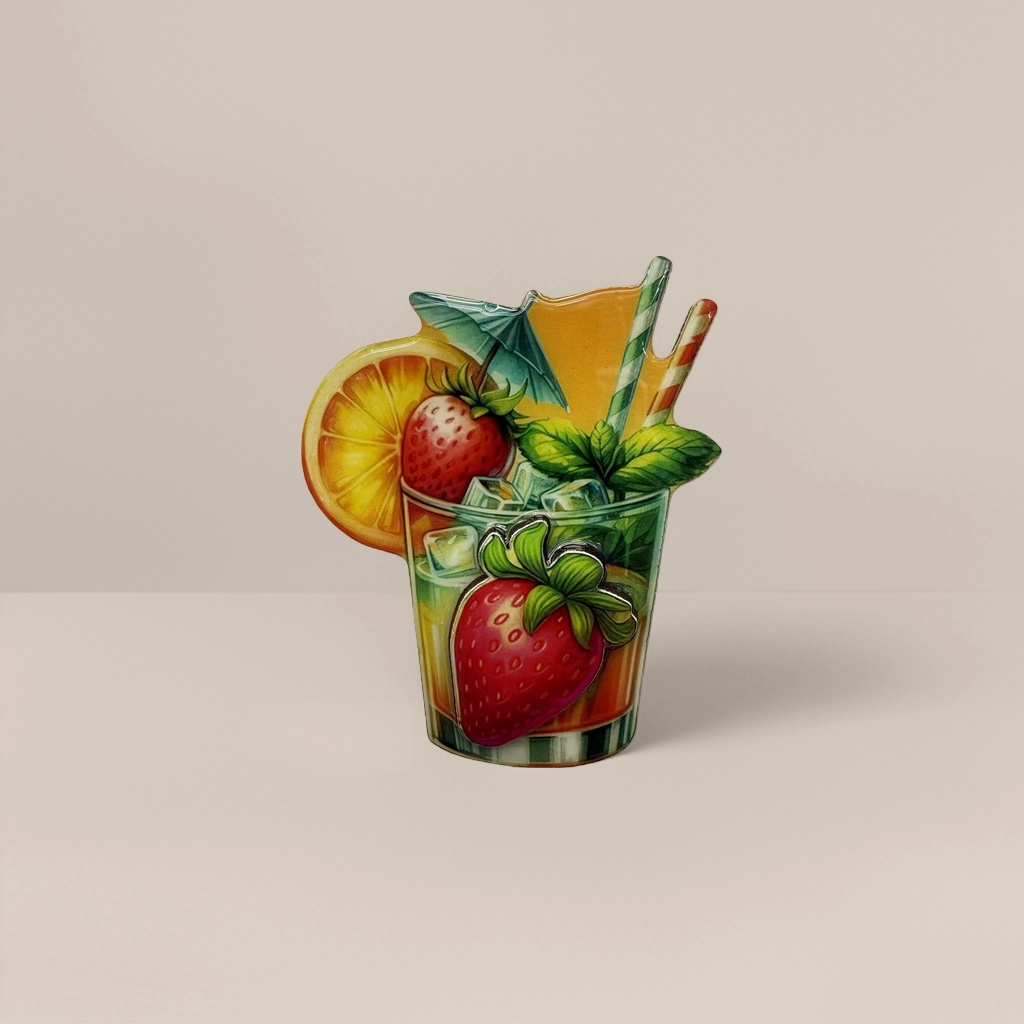 Creative fridge magnets with fruit cocktail patterns and home decoration items details Picture