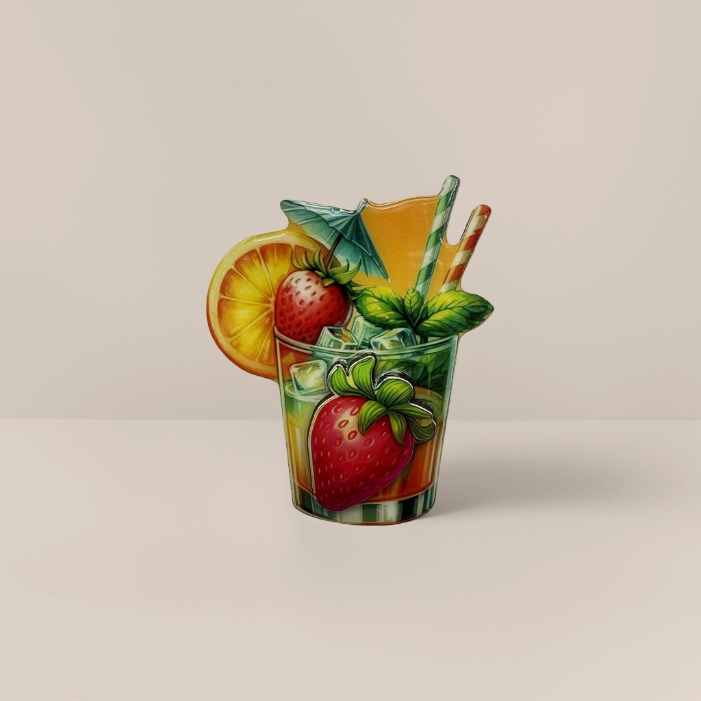 Creative fridge magnets with fruit cocktail patterns and home decoration items Application Scenario