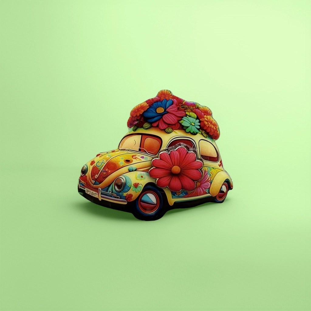 Color floral patrón beetle modelo de coche refrigerador stickers Application Scenario
