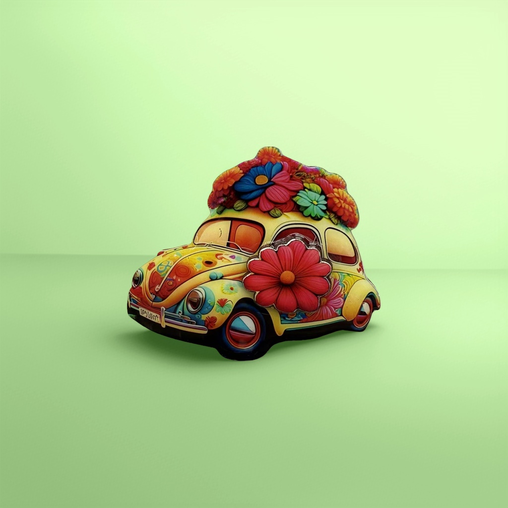 Color floral patrón beetle modelo de coche refrigerador stickers Specification image