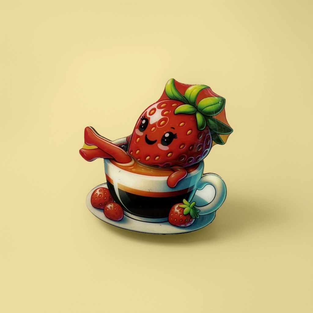 Cartoon strawberry tea cup, ceramic mug, cream style, girlish water cup, cute breakfast cup Application Scenario