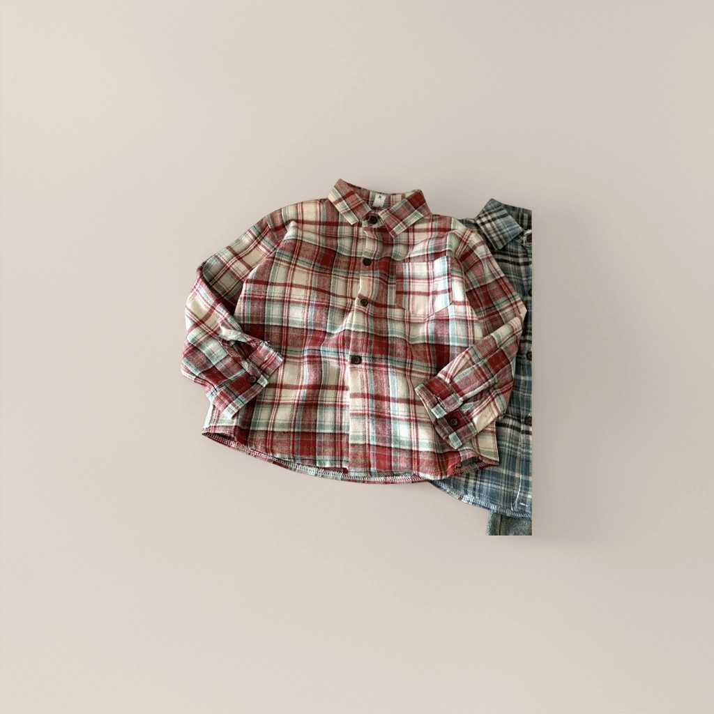 Children's checked shirt, men's long-sleeved pure cotton casual shirt, spring and autumn new style children's clothing, children's clothing, children's clothing Application Scenario