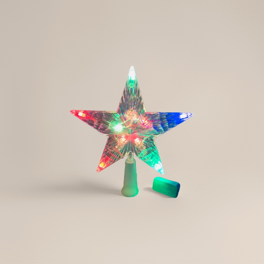 Luminous star decorations, star-shaped lighting fixtures, luminous tree top stars